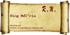 Ring Mária névjegykártya