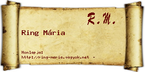 Ring Mária névjegykártya